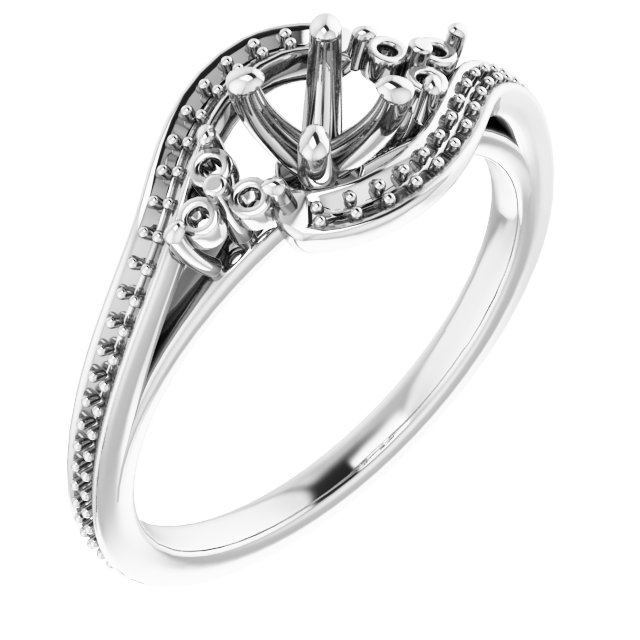 Accented Bypass Engagement Ring