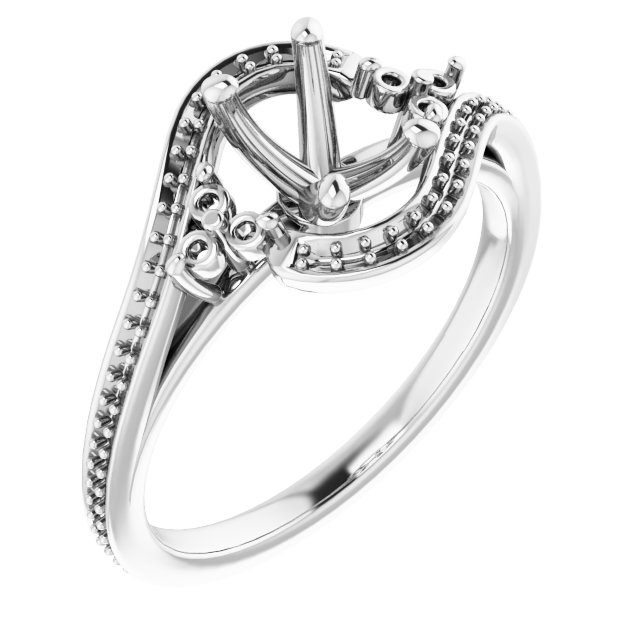 Accented Bypass Engagement Ring