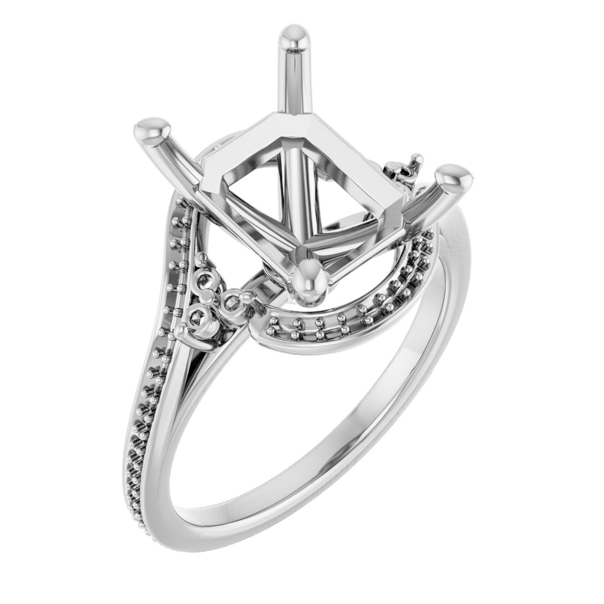 Accented Bypass Engagement Ring
