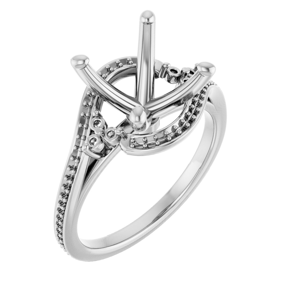 Accented Bypass Engagement Ring