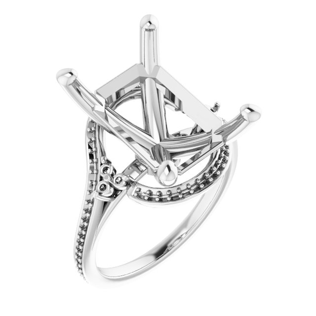 Accented Bypass Engagement Ring