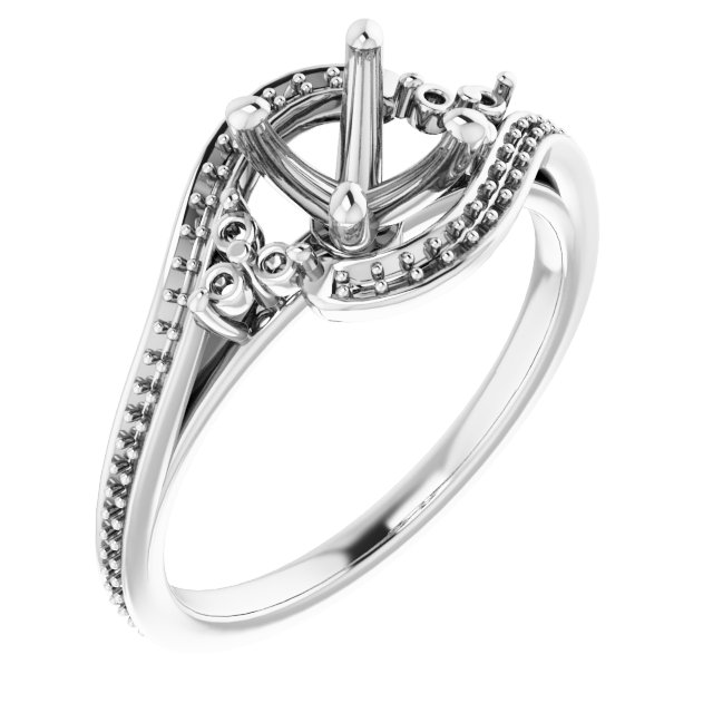 Accented Bypass Engagement Ring