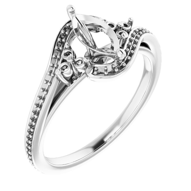 Accented Bypass Engagement Ring