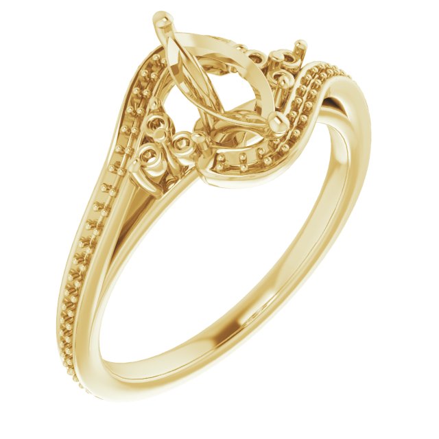 Accented Bypass Engagement Ring