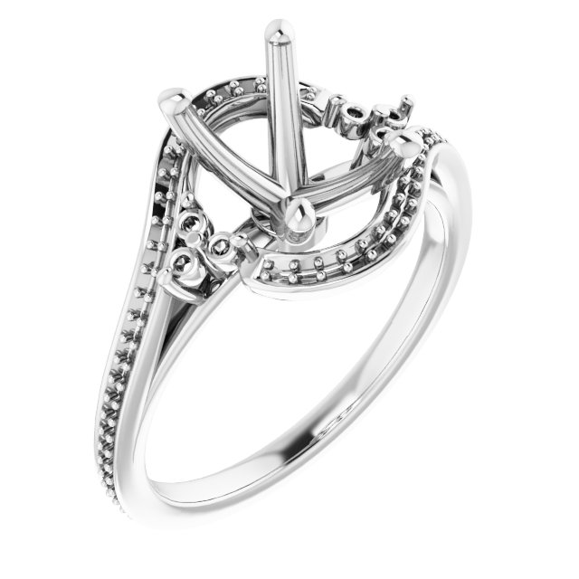 Accented Bypass Engagement Ring