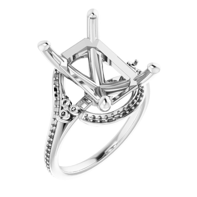 Accented Bypass Engagement Ring
