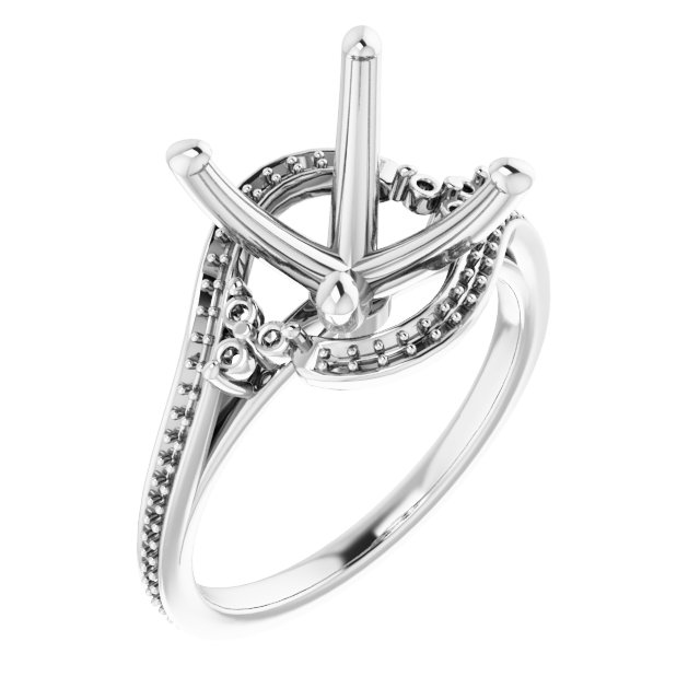 Accented Bypass Engagement Ring