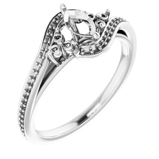 Accented Bypass Engagement Ring