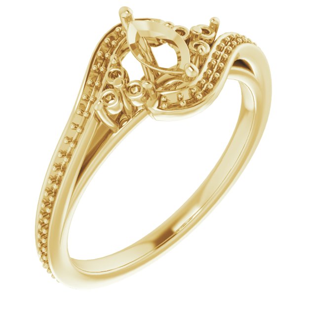 Accented Bypass Engagement Ring