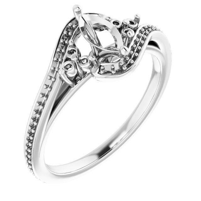 Accented Bypass Engagement Ring