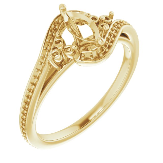 Accented Bypass Engagement Ring