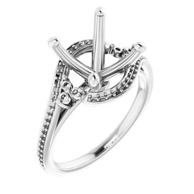 Accented Bypass Engagement Ring