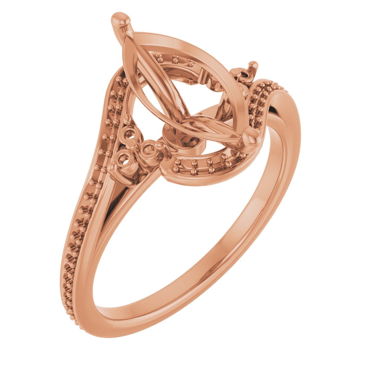 Accented Bypass Engagement Ring