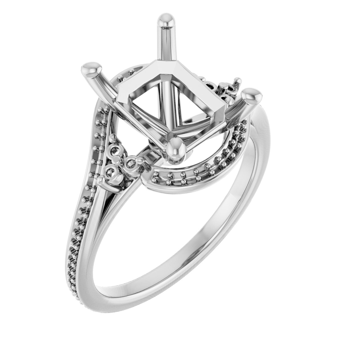 Accented Bypass Engagement Ring