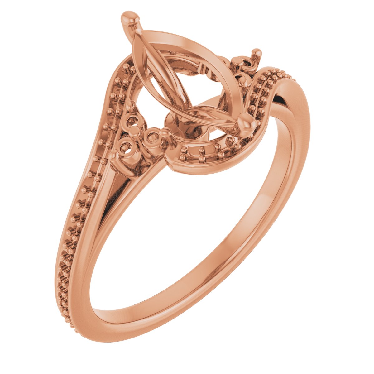 Accented Bypass Engagement Ring