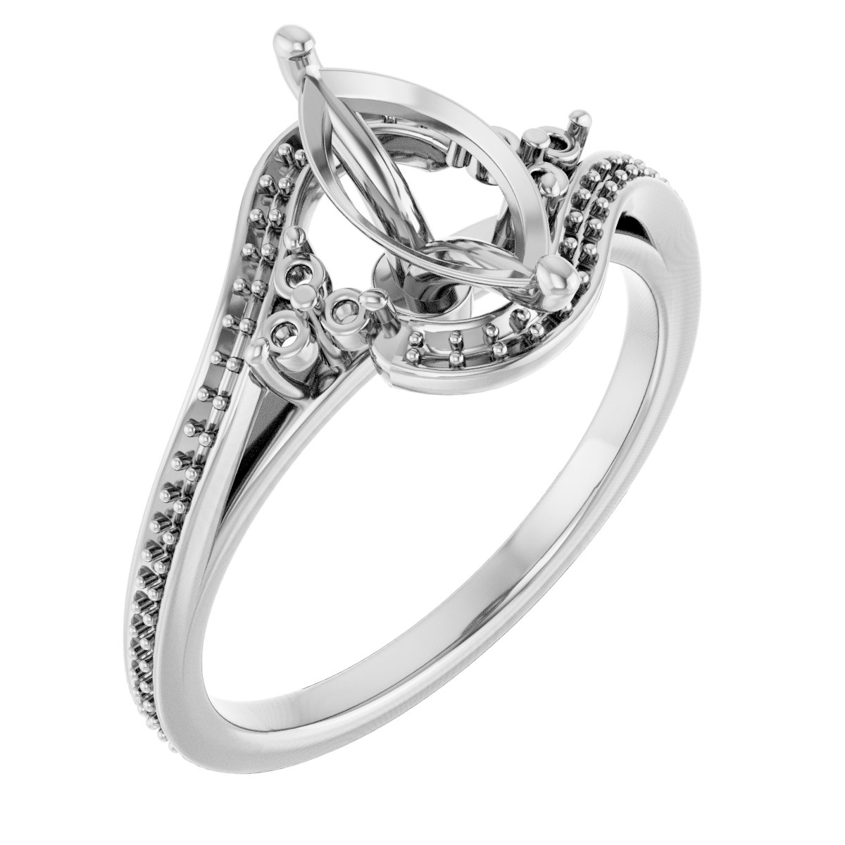Accented Bypass Engagement Ring