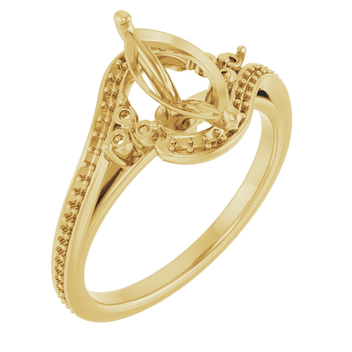 Accented Bypass Engagement Ring