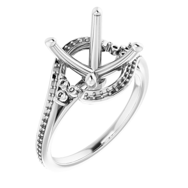 Accented Bypass Engagement Ring