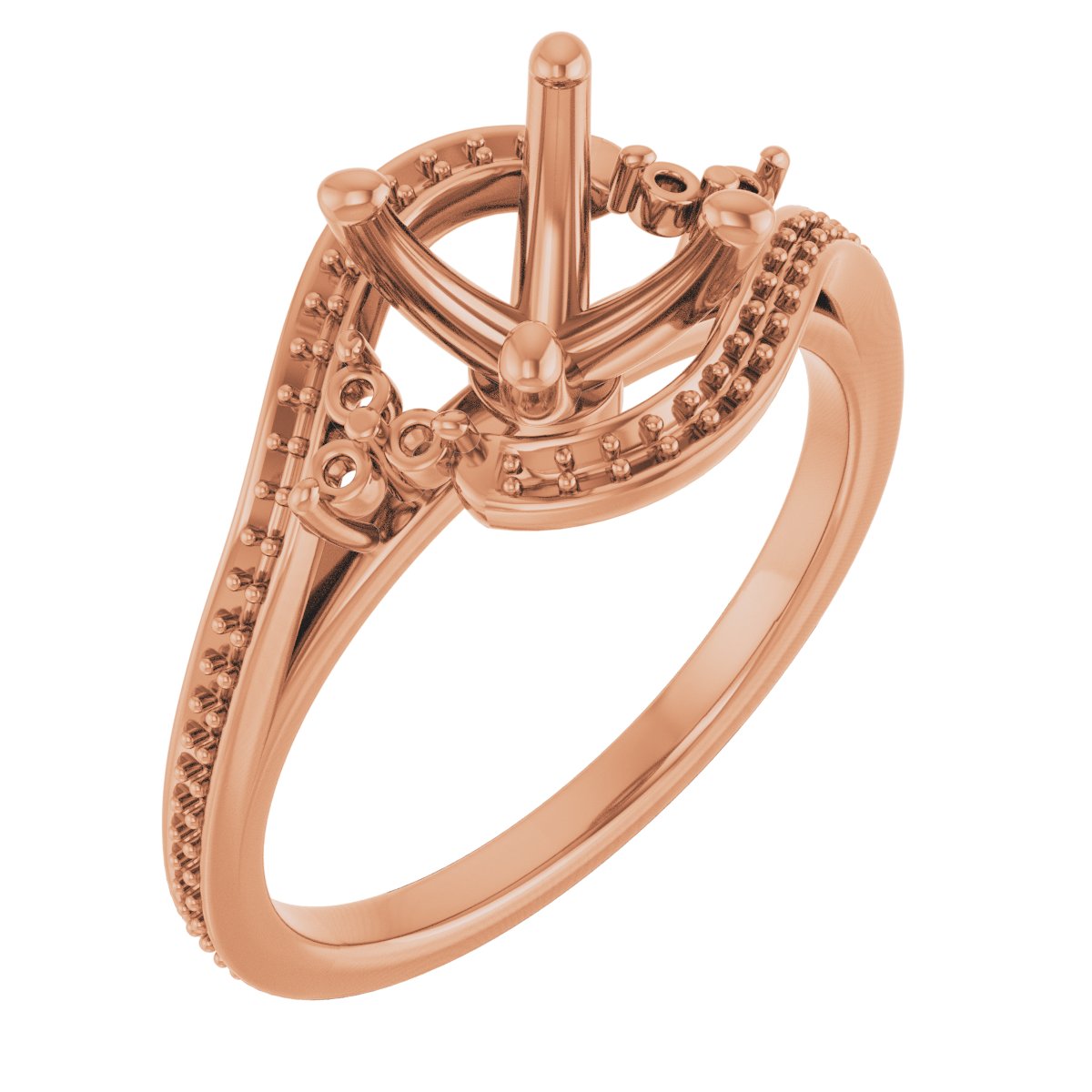 Accented Bypass Engagement Ring