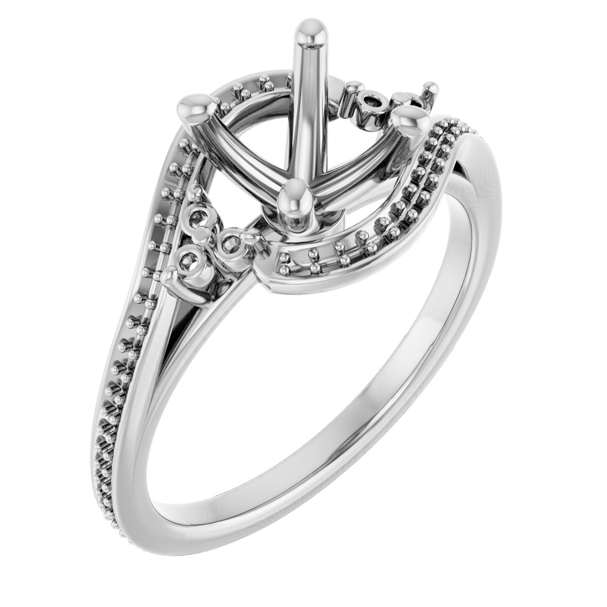 Accented Bypass Engagement Ring