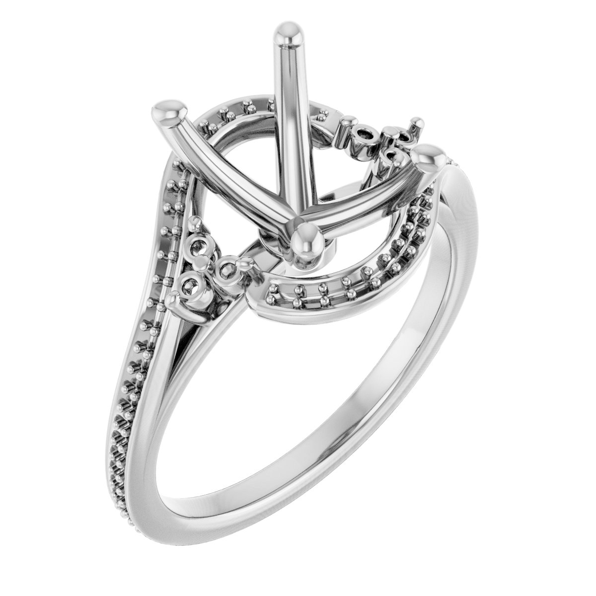 Accented Bypass Engagement Ring