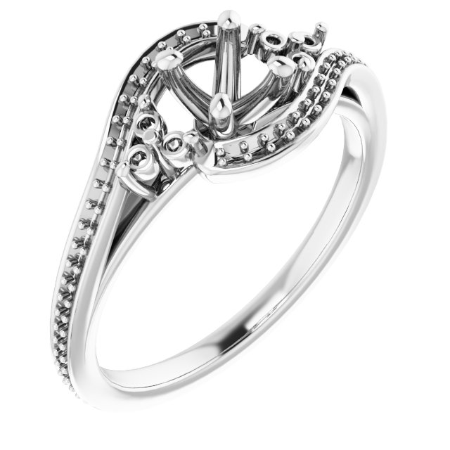 Accented Bypass Engagement Ring