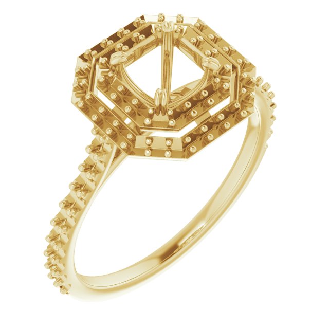 Double Halo-Style Engagement Ring