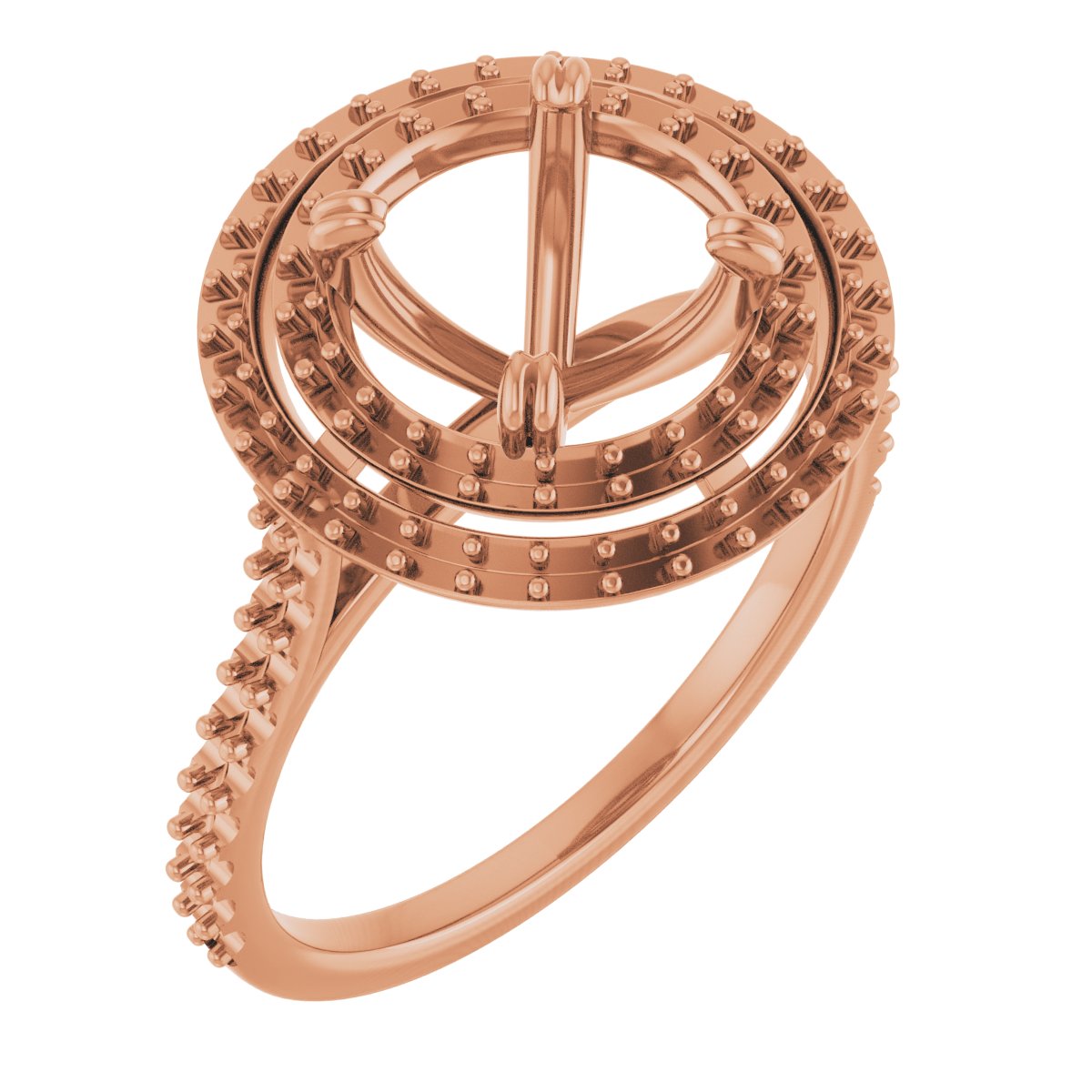 Double Halo-Style Engagement Ring