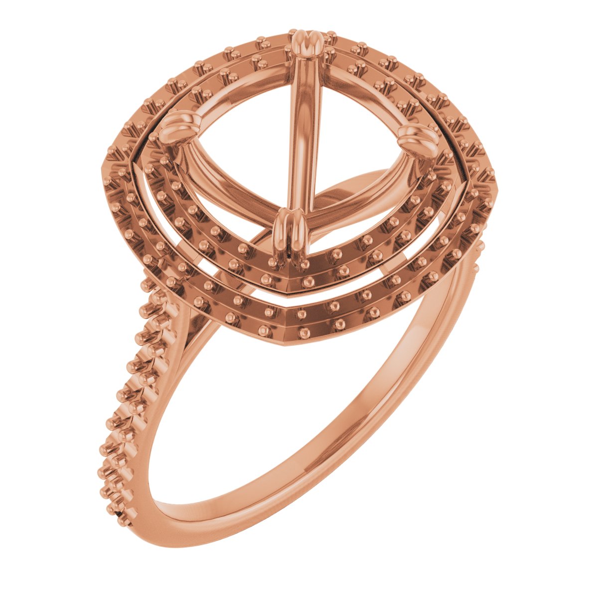 Double Halo-Style Engagement Ring