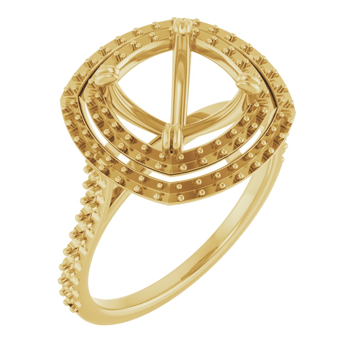 Double Halo-Style Engagement Ring