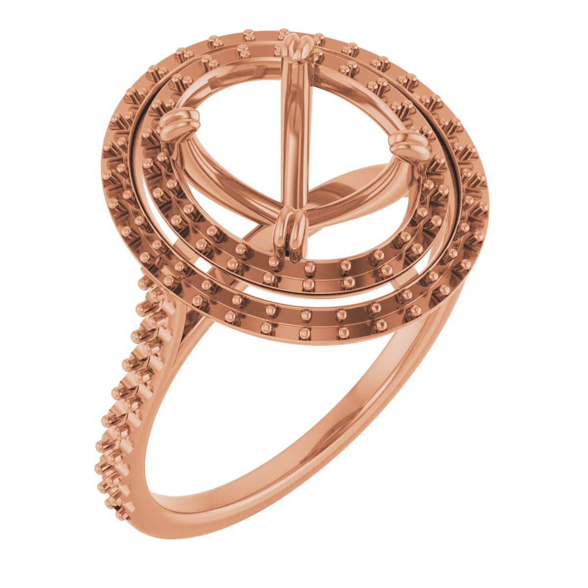 Double Halo-Style Engagement Ring