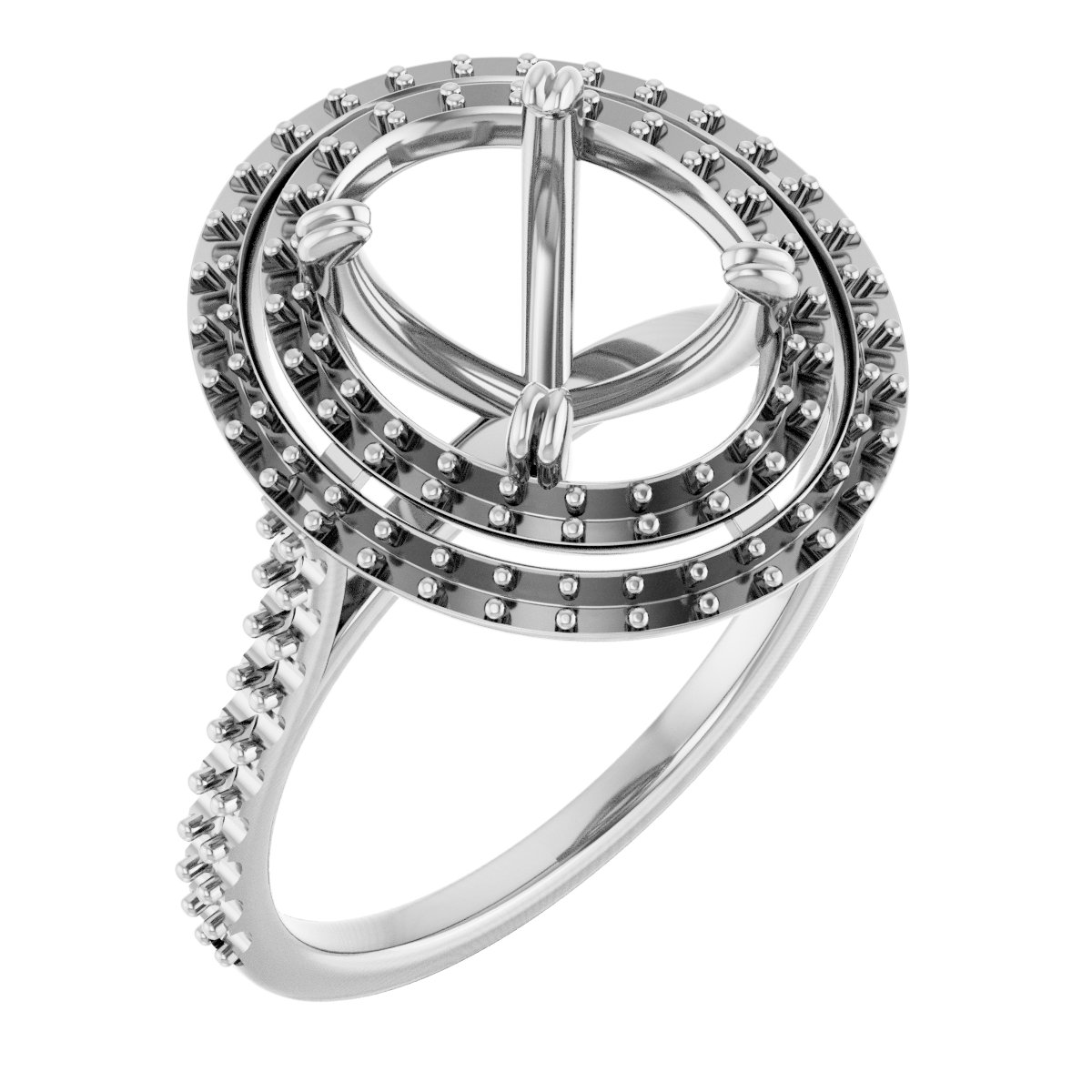 Double Halo-Style Engagement Ring