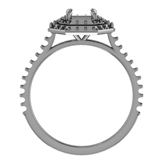 10x10 mm Heart Engagement Ring Mounting view 2
