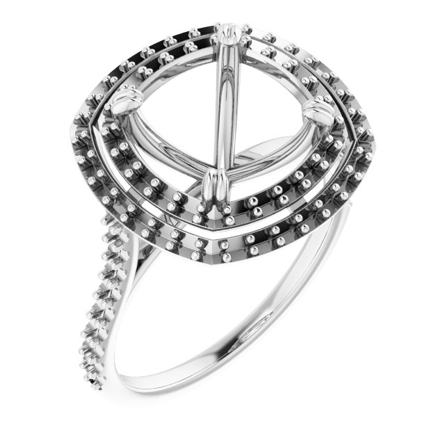 Double Halo-Style Engagement Ring
