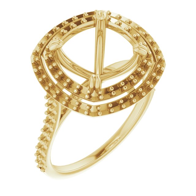 Double Halo-Style Engagement Ring