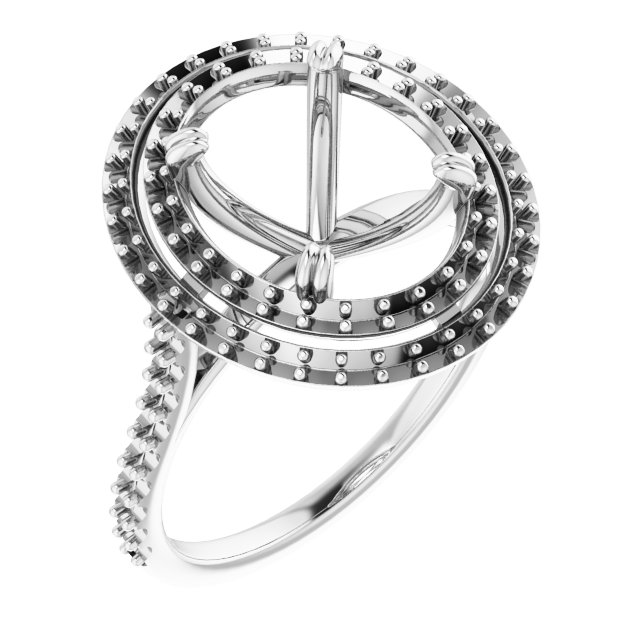 Double Halo-Style Engagement Ring