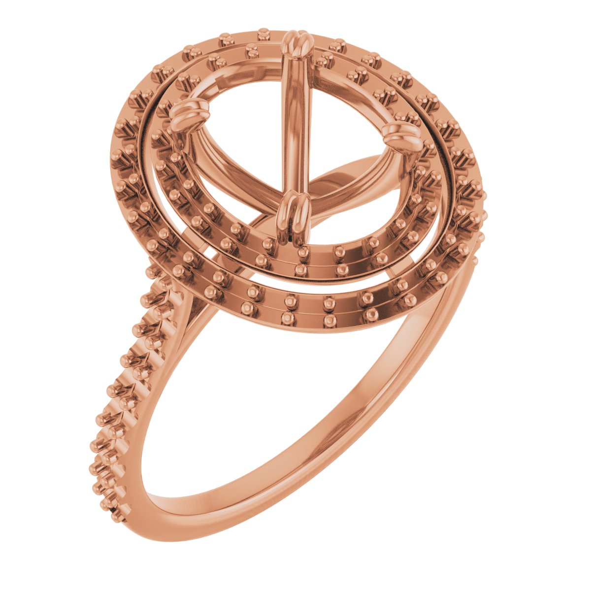 Double Halo-Style Engagement Ring