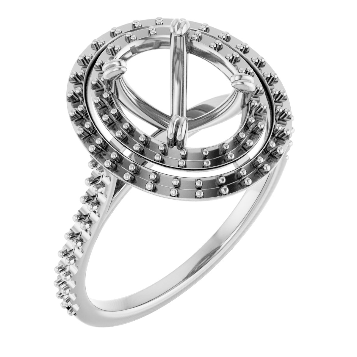Double Halo-Style Engagement Ring