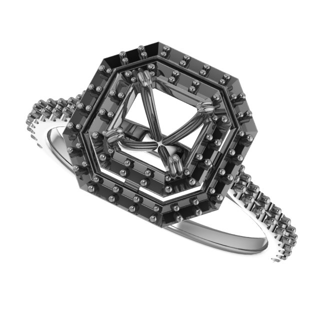10x10 mm Heart Engagement Ring Mounting view 5