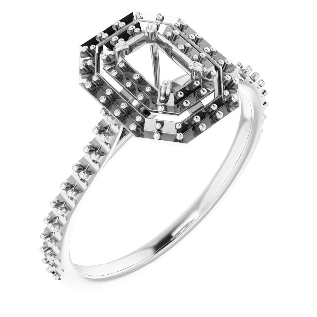 Double Halo-Style Engagement Ring