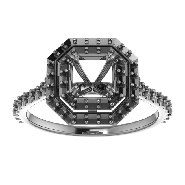 10x10 mm Heart Engagement Ring Mounting view 3