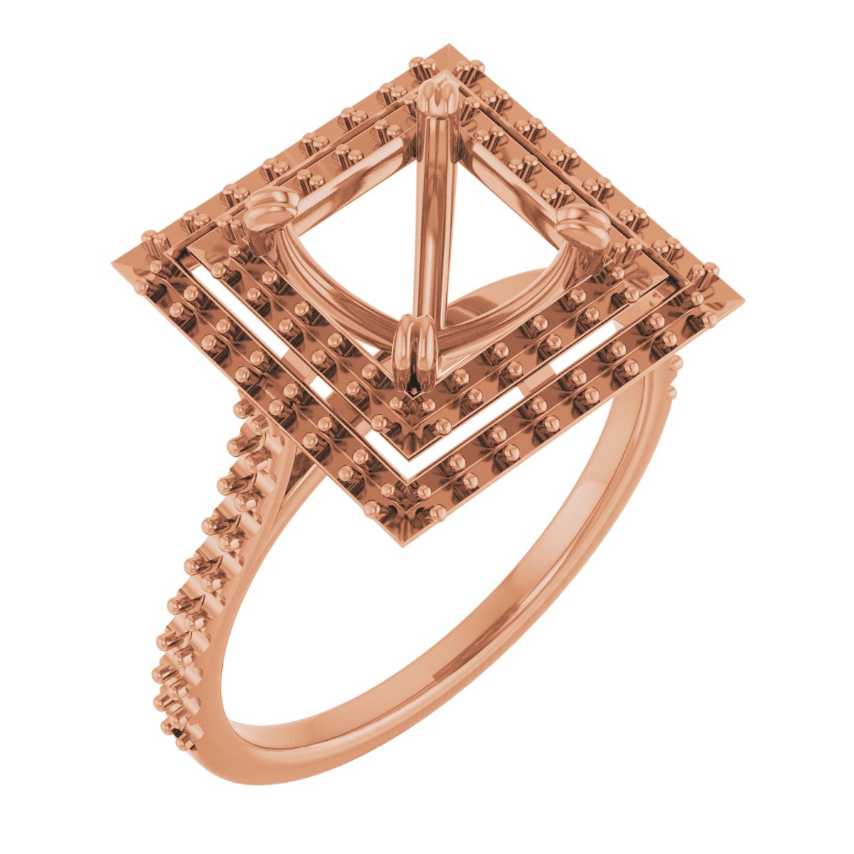 Double Halo-Style Engagement Ring