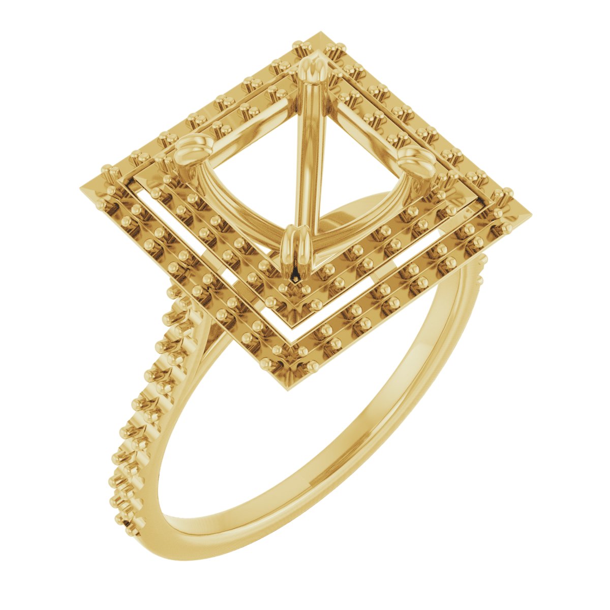 Double Halo-Style Engagement Ring