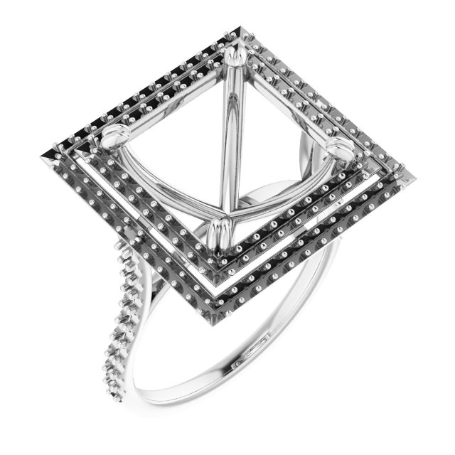 Double Halo-Style Engagement Ring