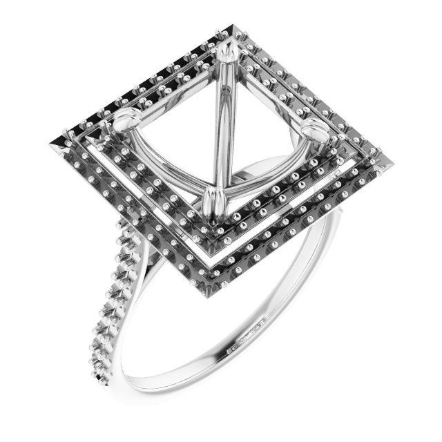 Double Halo-Style Engagement Ring