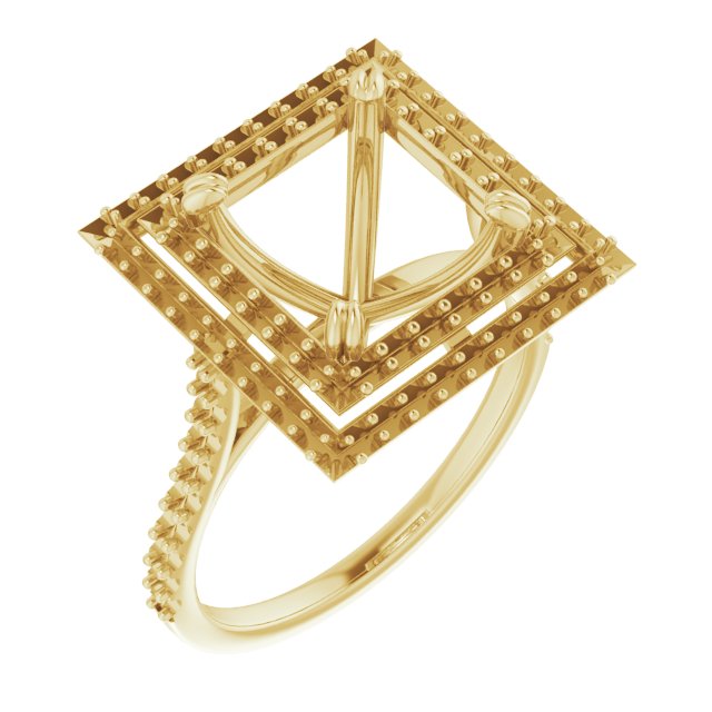 Double Halo-Style Engagement Ring