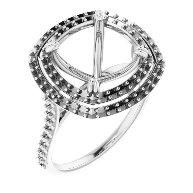 Double Halo-Style Engagement Ring