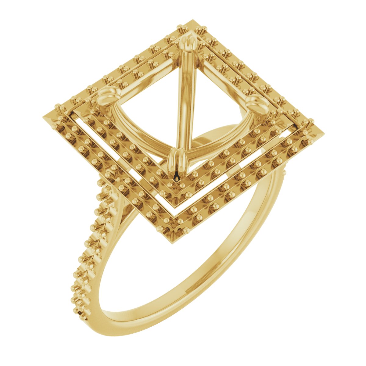Double Halo-Style Engagement Ring