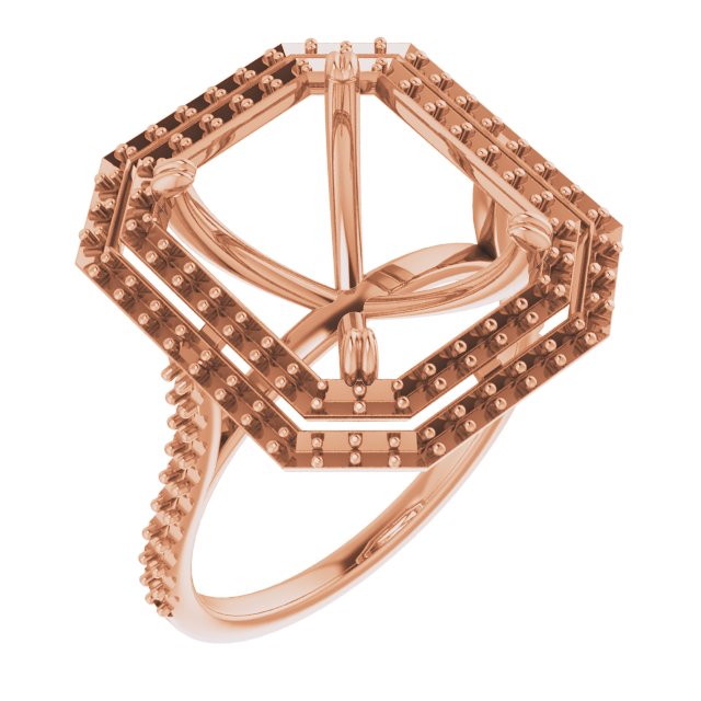 Double Halo-Style Engagement Ring
