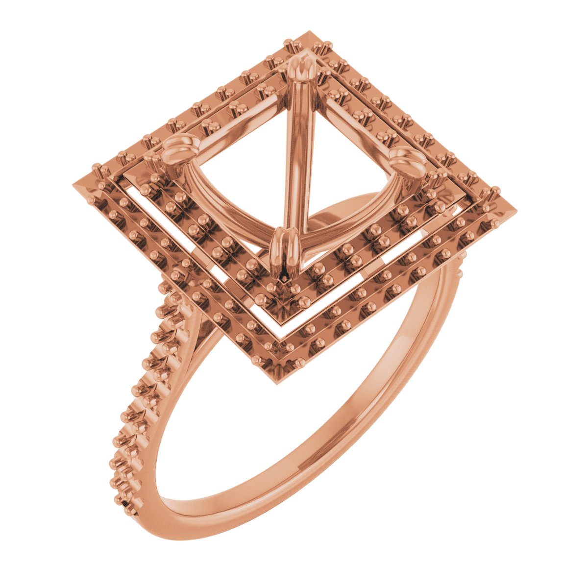 Double Halo-Style Engagement Ring